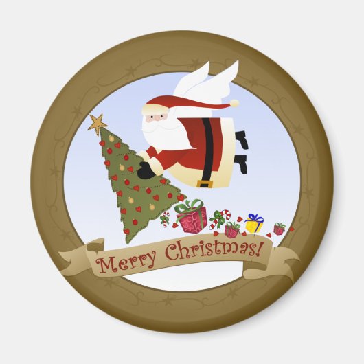 Santa Delivers | Kerstmagneet Magneet (Voorkant)