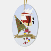 Santa Delivers | kerstversiering Keramisch Ornament (Links)