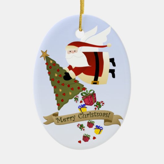 Santa Delivers | kerstversiering Keramisch Ornament (Voorkant)