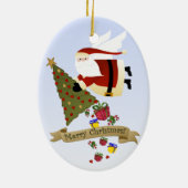 Santa Delivers | kerstversiering Keramisch Ornament (Achterkant)
