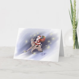 Santa Delivers Wenskaart Feestdagen Kaart