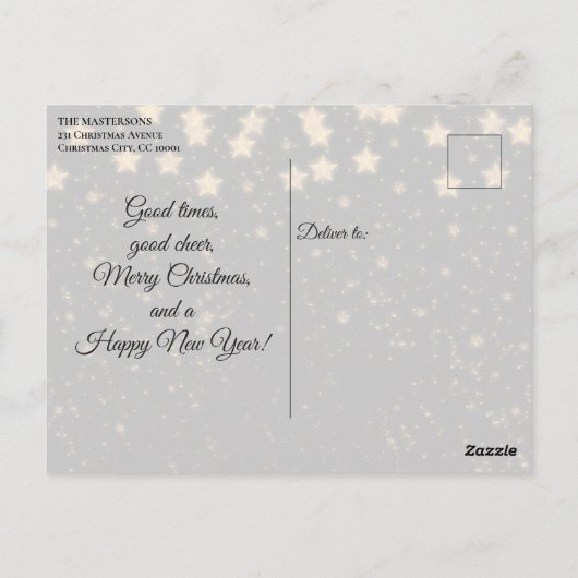  Santa Delivery Auto Kerstmis Groeten Briefkaart (Achterkant)