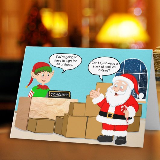Santa Delivery Concierge Christmas Humor Kaart