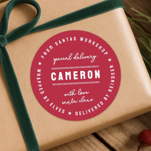 Santa Delivery Sticker | Christmas Gift Seal Label