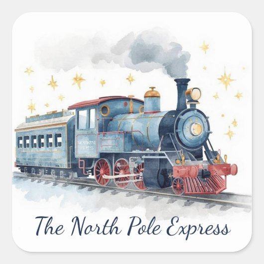 Santa Delivery Stickers for Boys | Blue & Gold (Voorkant)