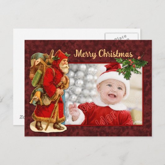 Santa Design Feestdagenkaart (Voorkant / Achterkant)