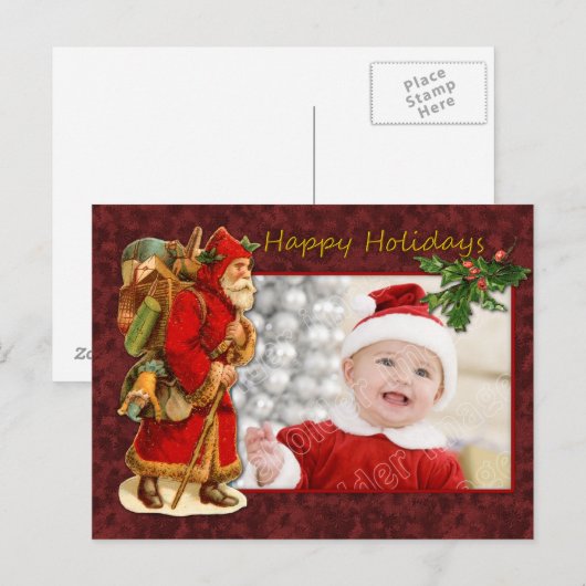 Santa  Design Feestdagenkaart (Voorkant / Achterkant)