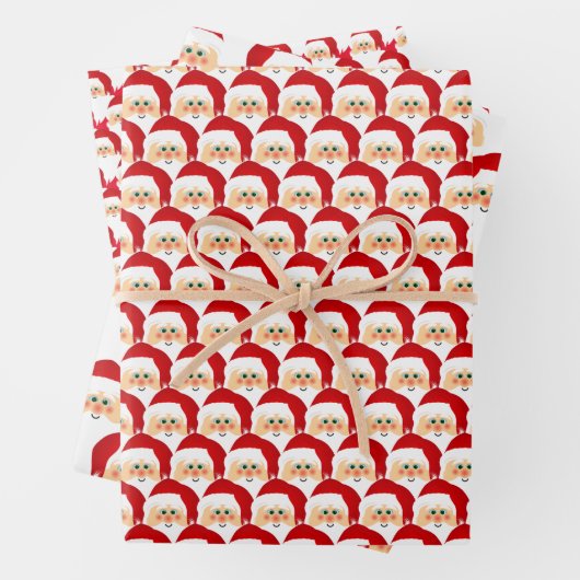 Santa Design Wrapping Paper-sets Inpakpapier Vel (In situ)