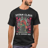 Santa Devil Gothic Occult Ugly Christmas Satan 666 T-shirt (Voorkant)