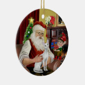 Santa - Devonshire Rex cat Keramisch Ornament (Rechts)