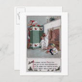 Santa die van achter het scherm kijkt feestdagenkaart (Voorkant / Achterkant)