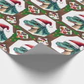 Santa Dinosaur Cadeaupapier (Hoek)