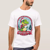 Santa Dinosaur Christmas – Funny Merry Dino-Mas T-shirt (Voorkant)