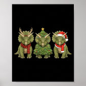 Santa Dinosaur Christmas Tree Triceratops Lover Xm Poster (Voorkant)