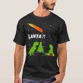 SANTA Dinosaur Extinction Asteroid Kerstmis T-shirt (Voorkant)