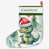 Santa Dinosaur Grote Kerstsok (Achterkant)