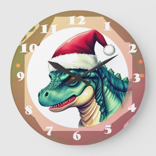 Santa Dinosaur Grote Klok (Voorkant)