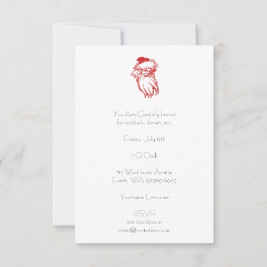 Santa Distress Faux Letterpress-stijl Kaart (Voorkant)