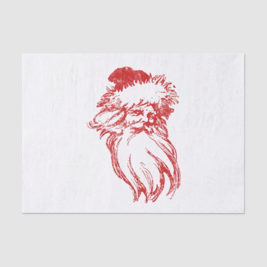 Santa Distress Faux Letterpress-stijl Tissuepapier (Voorkant)