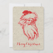 Santa Distressed Faux Letterpress Style Feestdagenkaart (Voorkant)