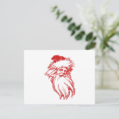 Santa Distressed Faux Letterpress Style Feestdagenkaart (Staand voorkant)