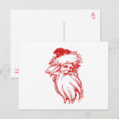 Santa Distressed Faux Letterpress Style Feestdagenkaart (Voorkant / Achterkant)