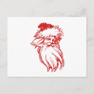 Santa Distressed Faux Letterpress Style Feestdagenkaart