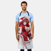 Santa Diva Anime WinterOutfit-All-Over Print Apron Schort (Gedragen)