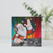 Santa DJ Disco Kerstmis / Nieuwjaar Uitnodiging (Staand voorkant)