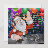 Santa DJ Disco Kerstmis / Nieuwjaar Uitnodiging (Voorkant)