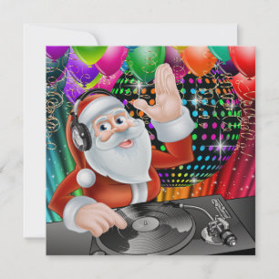 Santa DJ Disco Kerstmis / Nieuwjaar Uitnodiging