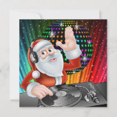 Santa DJ Disco Kerstmis / Nieuwjaar Uitnodiging (Voorkant)