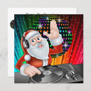 Santa DJ Disco Kerstmis / Nieuwjaar Uitnodiging
