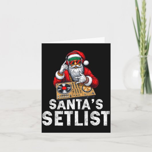 Santa Dj Musician Santa’s Setlist House Music  Kaart (Voorkant)