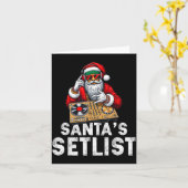 Santa Dj Musician Santa’s Setlist House Music  Kaart (Gele Bloem)