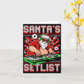 Santa Dj Musician Santa’s Setlist House Music Ugly Kaart (Gele Bloem)