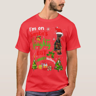 Santa Doberman Ik sta op de kerstlijst van Santa T-shirt