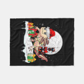 Santa Dobermann Riding Axolotl Christmas Owner Kin Fleece Deken (Voorkant (Horizontaal))