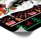 Santa Dobermann Riding Llama Kersttrui Lov Poster (Hoek)