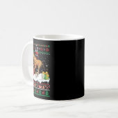 Santa Dobermann Rijdende Giraffe Kersttrui L Koffiemok (Voorkant links)