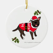 Santa Dog cartoon Ornament (Voorkant)