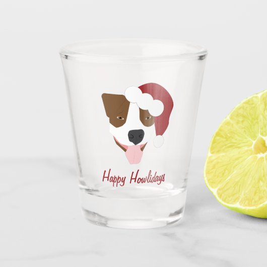 Santa Dog - Customizable Shot Glas (Voorkant)