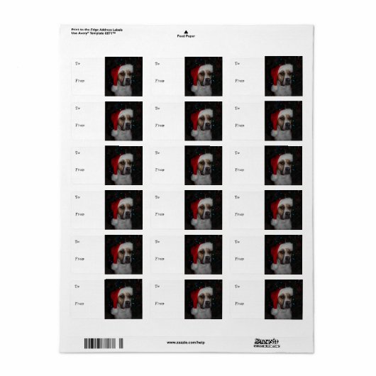 Santa Dog Etiket (Full Sheet)