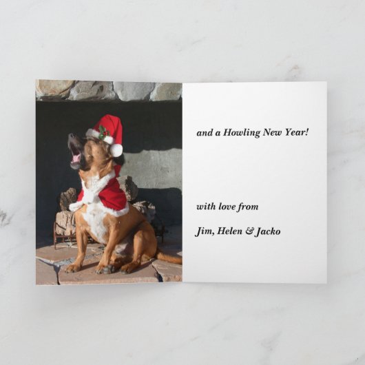 Santa Dog Feestdagen Kaart (Binnen)