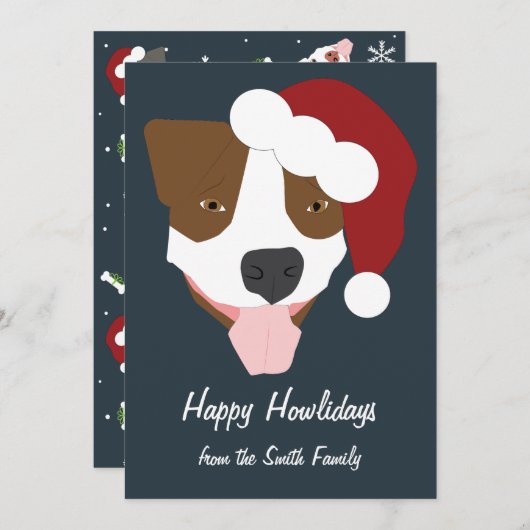 Santa Dog -  Feestdagenkaart (Voorkant / Achterkant)