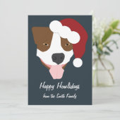 Santa Dog -  Feestdagenkaart (Staand voorkant)
