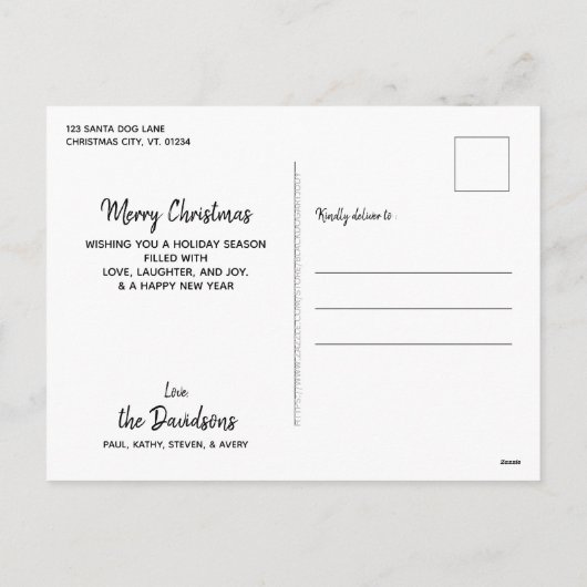 Santa Dog Franse Bulldog Kerst Schattigee Puppy Do Feestdagenkaart (Achterkant)