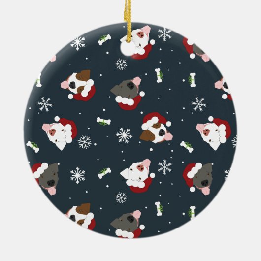 Santa Dog -  Keramisch Ornament (Achterkant)