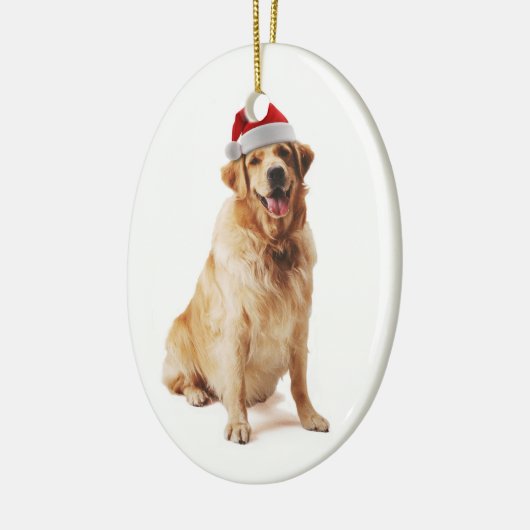 Santa Dog Keramisch Ornament (Links)