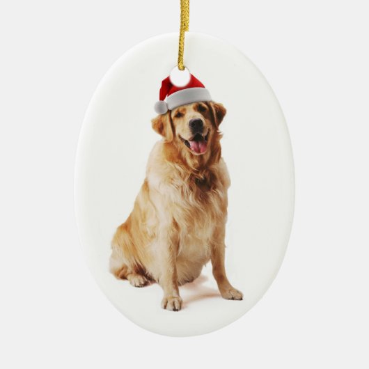Santa Dog Keramisch Ornament (Voorkant)